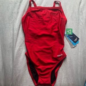 New Red speedo lifeguard one piece swimsuit